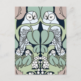 Cartão Postal Cartão-postal do Voysey Art Nouveau Owl Nest
