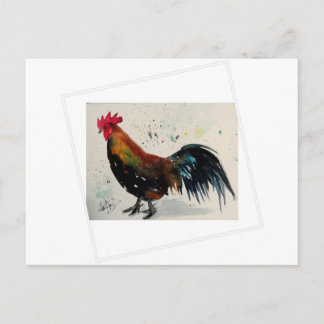 Cartão Postal Cartão-postal do Watercolor Rooster