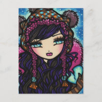 Cartão-postal do Winter Snowflake Heart of Ice Gir