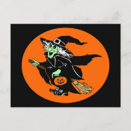 Cartão Postal Cartão-postal do Witly Flying Halloween Oval