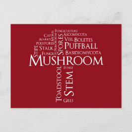 Cartão Postal Cartão-postal do Word Mushroom (Texto Branco)