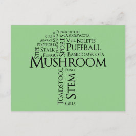 Cartão Postal Cartão-postal do Word Mushroom (Texto Preto)