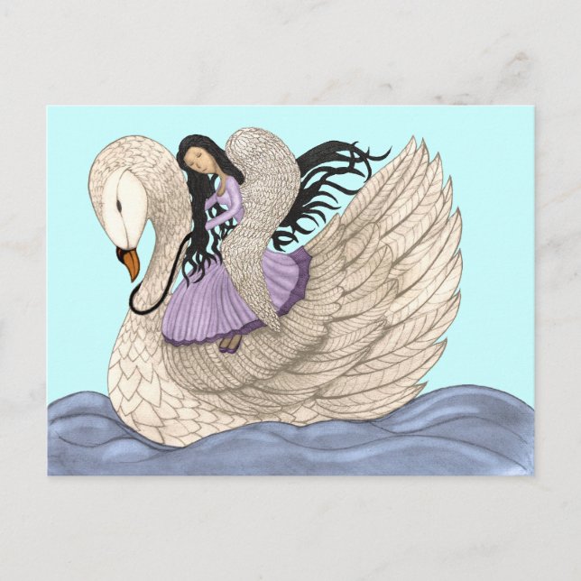 Cartão Postal Cartão-postal dos Doces Sonhos (O Anjo e O Cisne) (Frente)