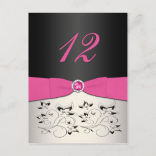Cartão Postal Cartão-postal dos números de tabela rosa, preta e 