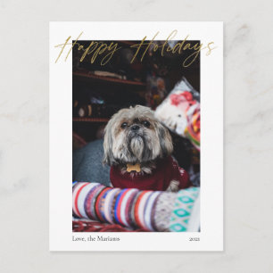 Cartão Postal Cartão-postal Dourado de Natal Feliz