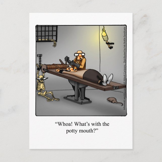 Cartão Postal Cartão-postal Dungeon Humor "Potty Mouth" (Frente)