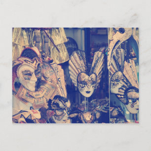 Cartão Postal Cartão-postal Elegante de Máscara Veneziana Vintag