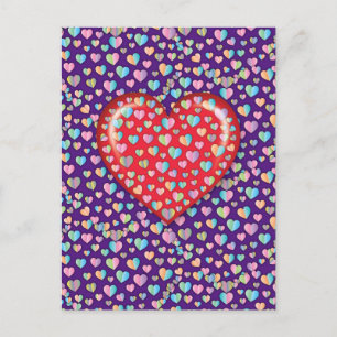 Cartão Postal Cartão-postal Elegante Editibale Simple Heart Des