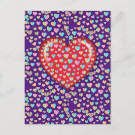 Cartão Postal Cartão-postal Elegante Editibale Simple Heart Desi