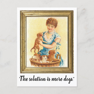 Cartão Postal Cartão-postal Engraçado "A Solução É Mais Cães"
