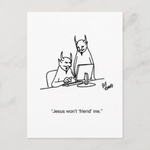 Cartão Postal Cartão-postal engraçado de humor nas mídias soc