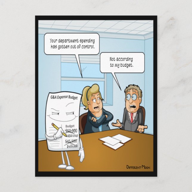 Cartão Postal Cartão-postal Engraçado de Orçamento (Frente)