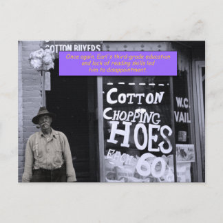 Cartão Postal Cartão-postal engraçado - Hoes de algodão