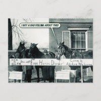 Cartão-postal engraçado - Janto de cavalos