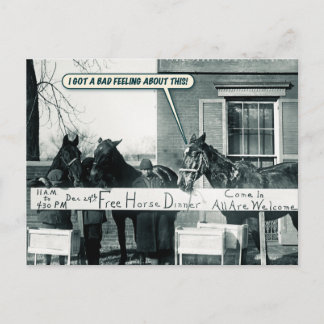 Cartão Postal Cartão-postal engraçado - Janto de cavalos