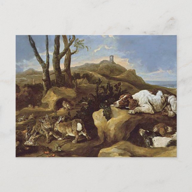 Cartão Postal Cartão-postal: Espanhóis a Estalar Coelhos nas Dun (Frente)