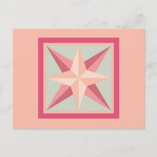 Cartão Postal Cartão-postal - Estrela biselada (rosa/cinza)