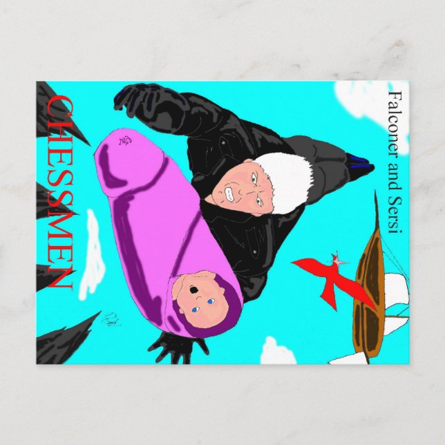 Cartão Postal Cartão-postal Falconer e Sersi (Frente)