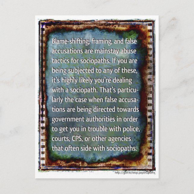 Cartão Postal Cartão-postal Falsas Acusações (Frente)