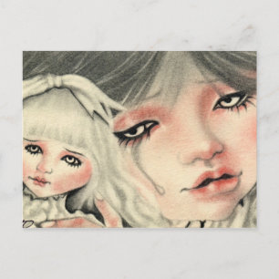 Cartão Postal Cartão-postal falso Doll Sad