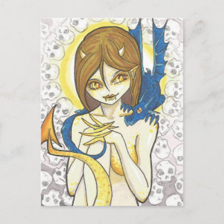 Cartão Postal Cartão-postal Fantástico de Dragão e Ninfas