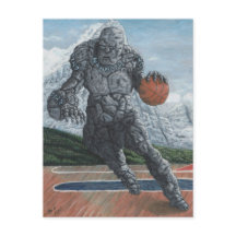 Cartão-postal Fantástico Jogador de Basquete Golem
