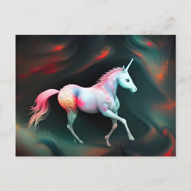 Cartão Postal Cartão-postal Fantasy AI Unicorn (Frente)