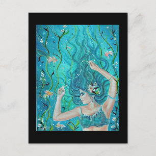 Cartão Postal Cartão-postal Fantasy Blue Sereia de Renee