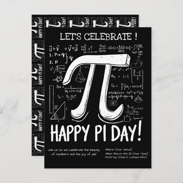 Cartão Postal Cartão-postal Feliz Pi Day - Matemática Divertida (Frente/Verso)