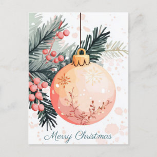 Cartão Postal Cartão-postal Festivo e elegante para o Natal