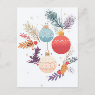 Cartão Postal Cartão-postal Festivo e elegante para o Natal