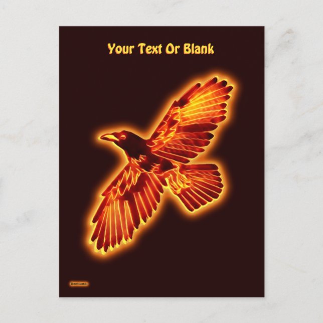 Cartão Postal Cartão-postal Fire Raven (Frente)