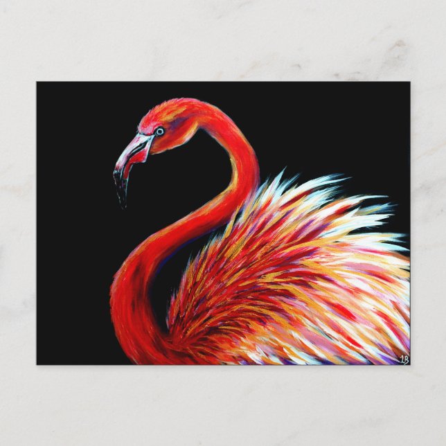 Cartão Postal Cartão-postal Flamingo Art (Frente)