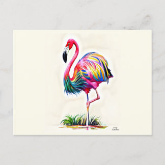 Cartão Postal Cartão-postal Flamingo Rosa