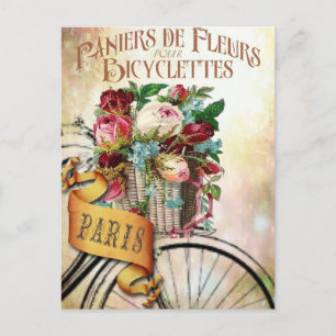 Cartão Postal Cartão-postal Floral Francês Vintage