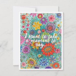 Cartão Postal Cartão-postal floral impresso a partir de arte ori