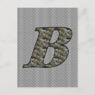 Cartão Postal Cartão-postal Floral Monograma Inicial B Hydrangea