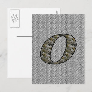 Cartão Postal Cartão-postal Floral Monograma Inicial O Hydrangea