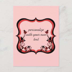 Cartão Postal Cartão-postal Floral Sassy, Vermelho