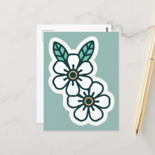Cartão Postal Cartão-postal Floral Simples e Divertido