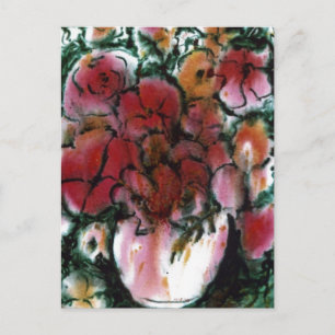 Cartão Postal Cartão-postal Floral "Vase Rosa"