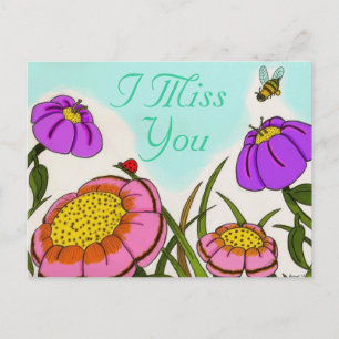 Cartão Postal Cartão-postal Flower Meadow "I Miss You"