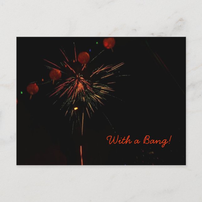 Cartão Postal Cartão-postal - Fogos de artifício e Lanternas (Frente)