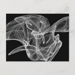 Cartão Postal Cartão-postal Fractal de Fumos Branco