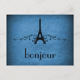 Cartão Postal Cartão-postal francês Vintage, azul