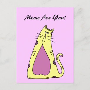 Cartão Postal Cartão-postal Gato Pun