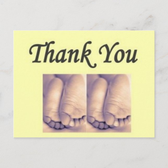 Cartão Postal Cartão-postal gêmeos obrigado-bebê amarelo (Frente)