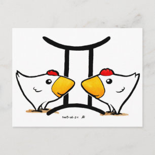 Cartão Postal Cartão-postal Gemini Chickens