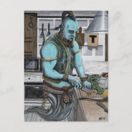 Cartão Postal Cartão-postal Genie Cozinhar Kitchen Magic Fantasy