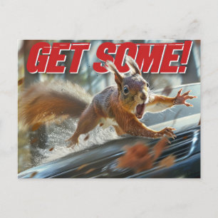 Cartão Postal Cartão-postal "Get some" do Esquilo de Ação Engraç